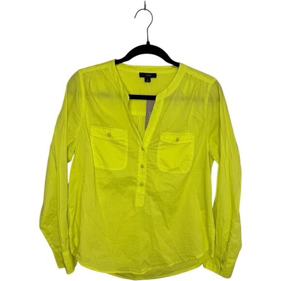 NWT J.Crew Bright Yellow Cotton Blouse Size Small - Picture 1 of 4